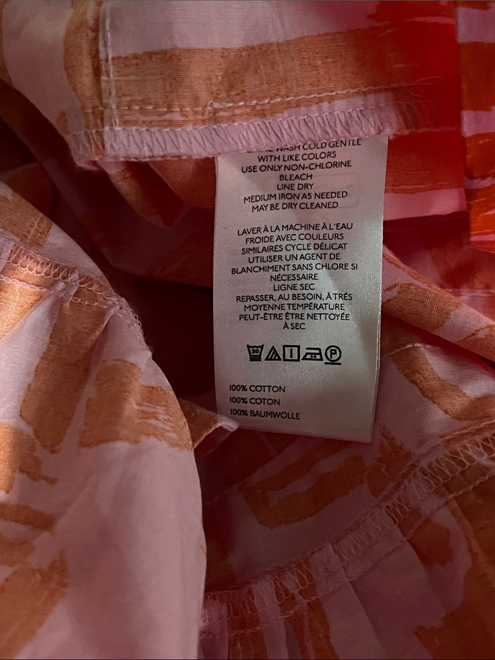 MY26 Anthropologie The Somerset Maxi Dress in pink with orange French writing - Picture 7 of 8